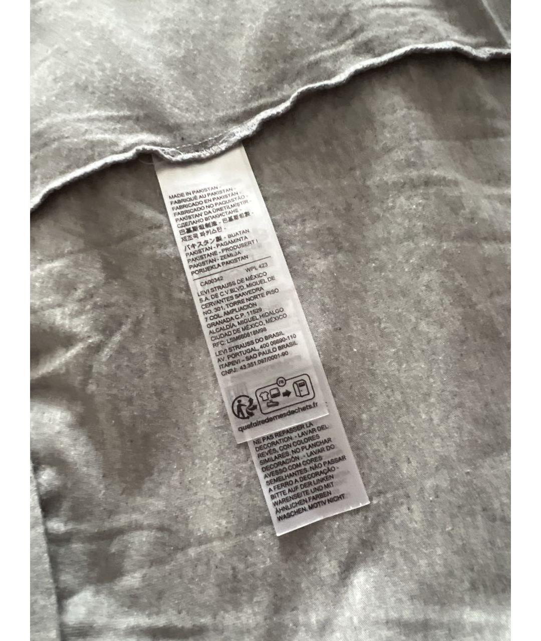 LEVI'S Серая хлопковая футболка, фото 4