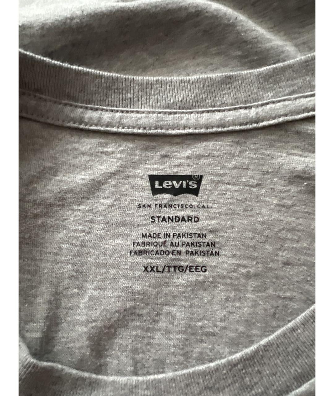 LEVI'S Серая хлопковая футболка, фото 3