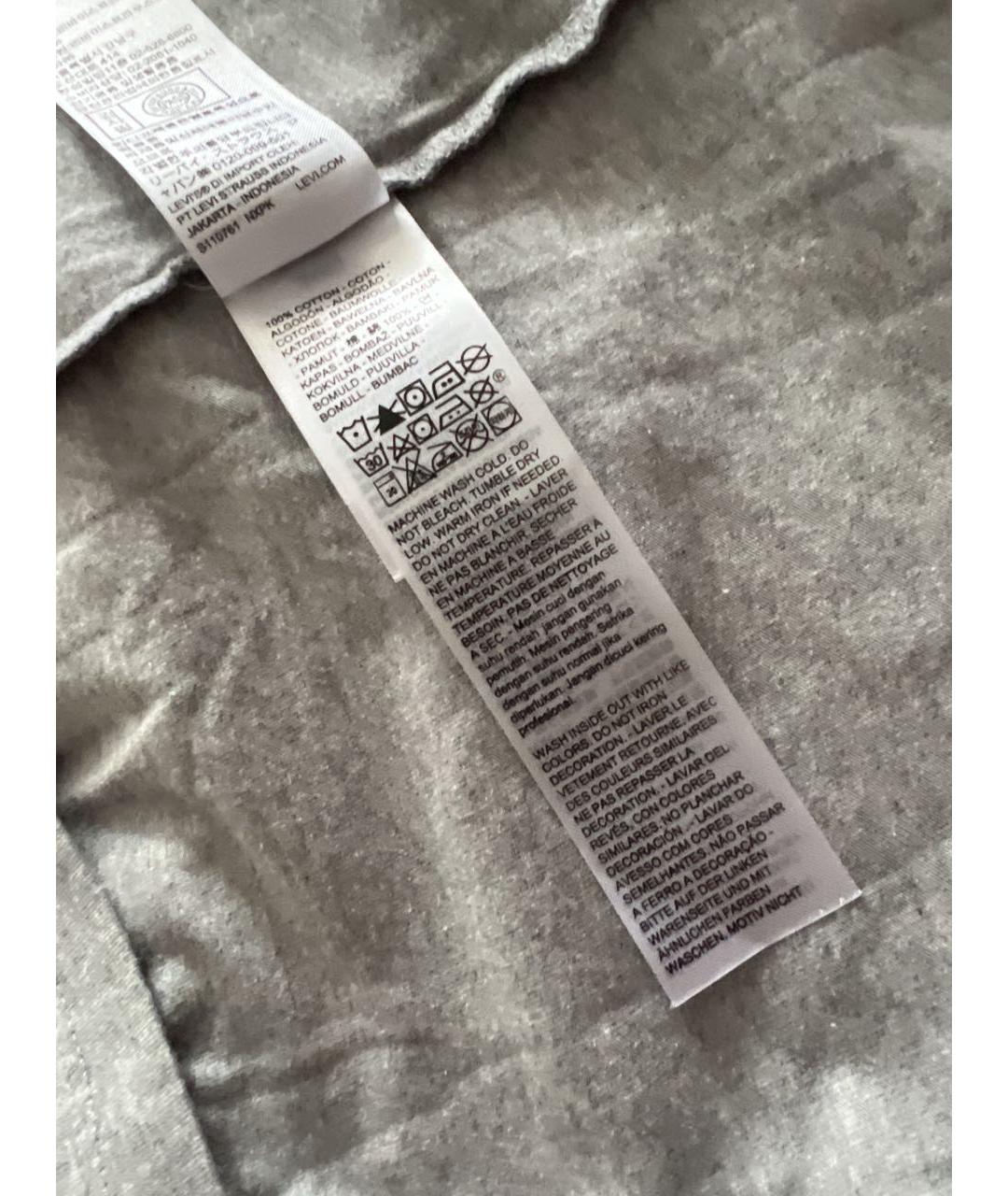 LEVI'S Серая хлопковая футболка, фото 5