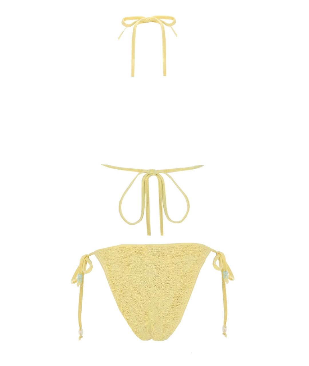 HUNZA G Желтый полиамидовый купальник, фото 2