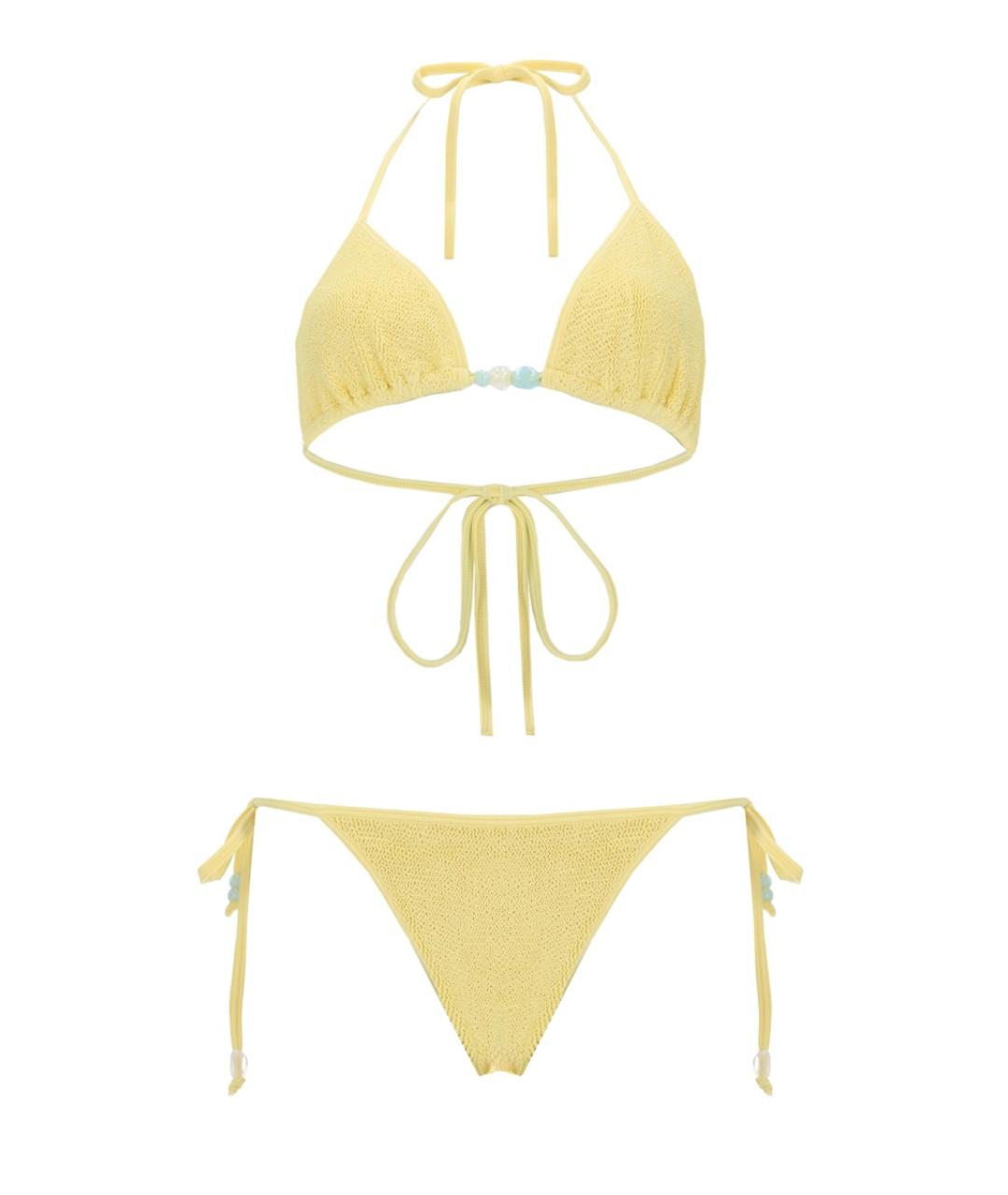 HUNZA G Желтый полиамидовый купальник, фото 1