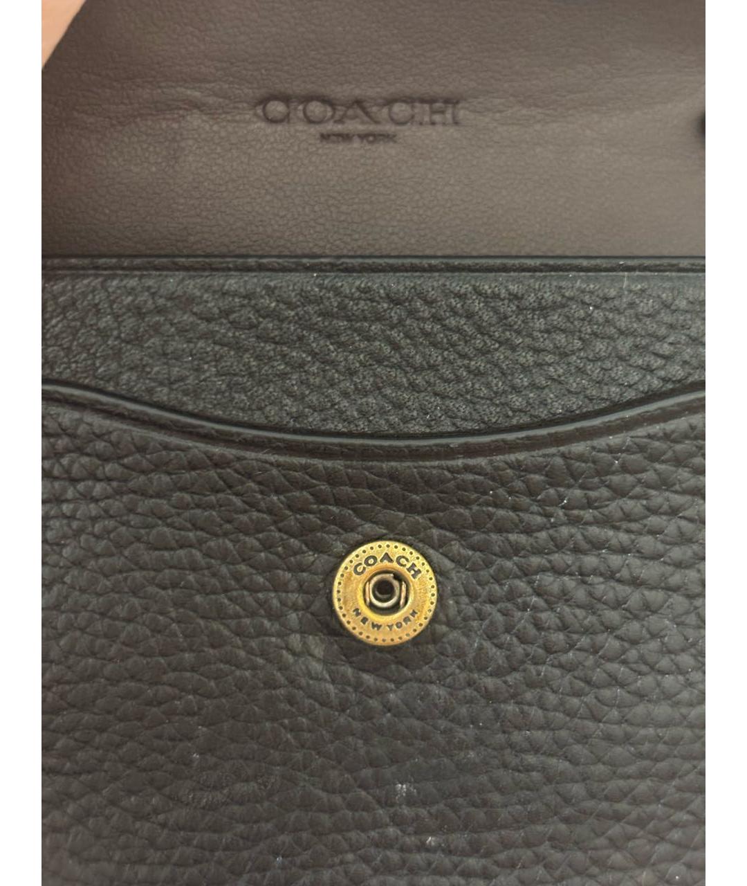 COACH Черная кожаная сумка через плечо, фото 6