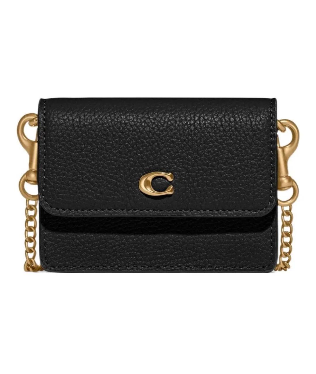 COACH Черная кожаная сумка через плечо, фото 9