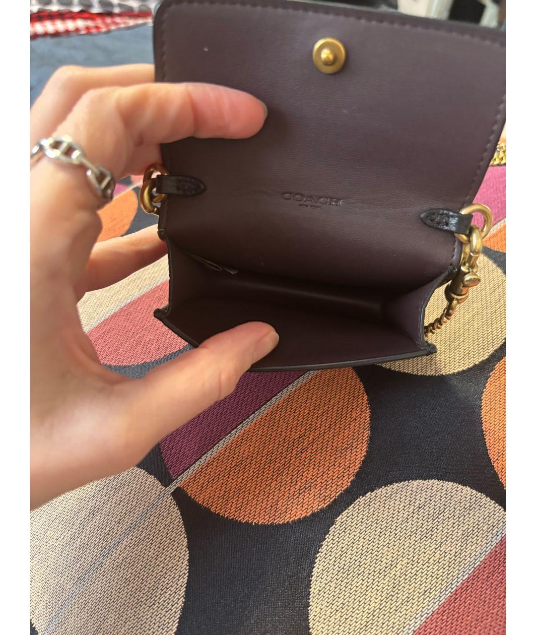 COACH Черная кожаная сумка через плечо, фото 4