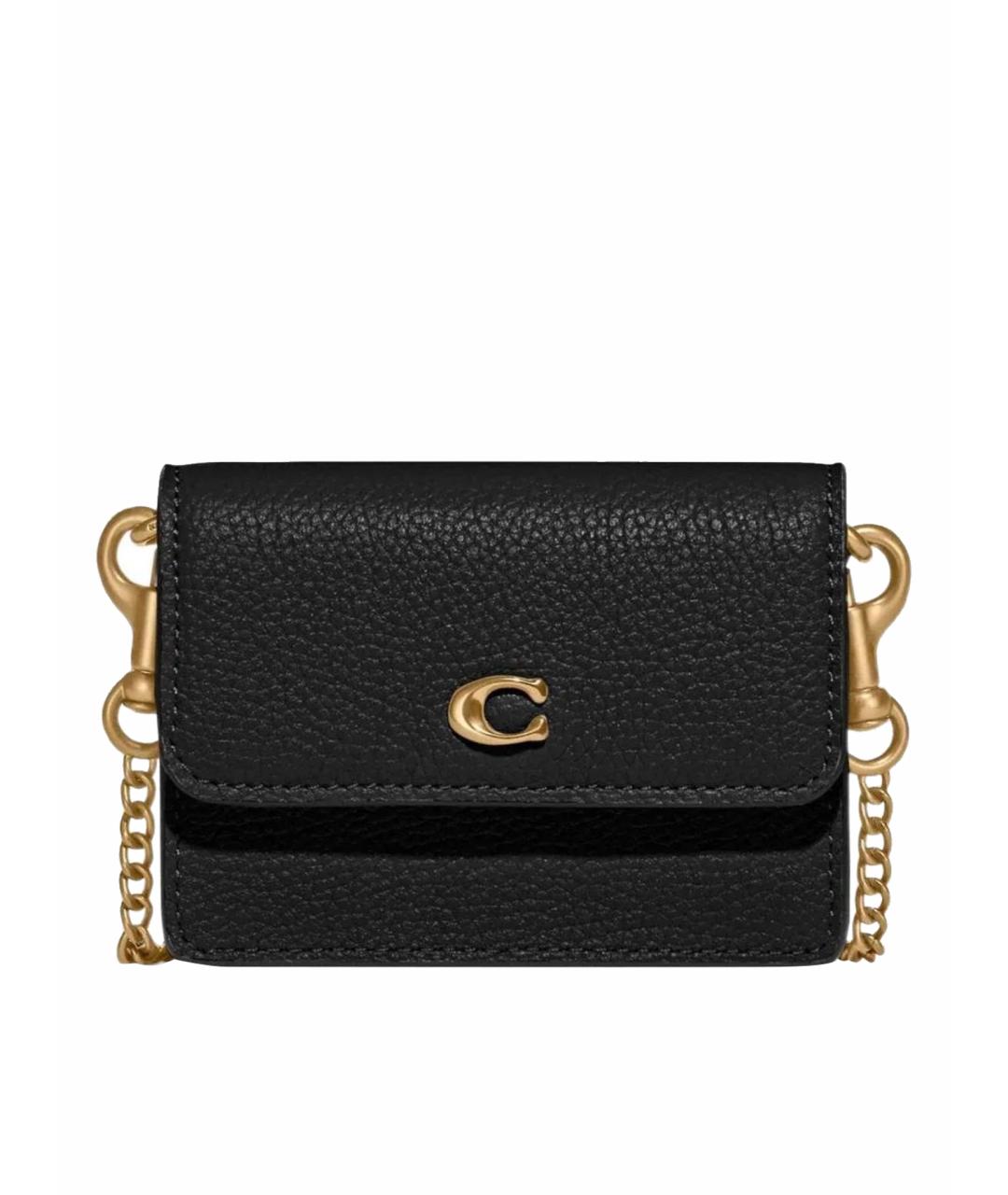 COACH Черная кожаная сумка через плечо, фото 1