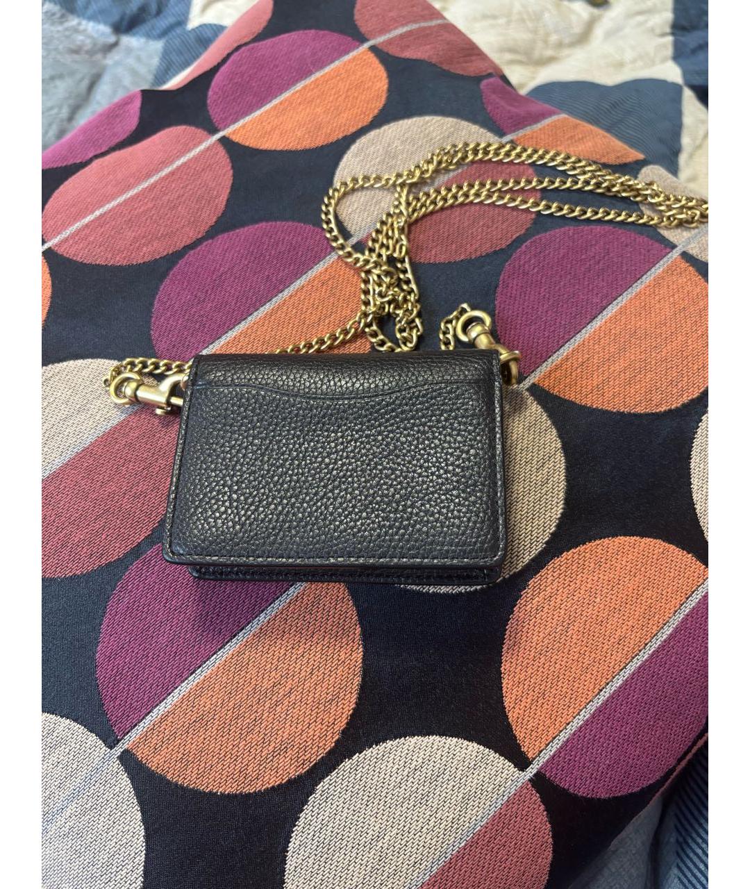 COACH Черная кожаная сумка через плечо, фото 3