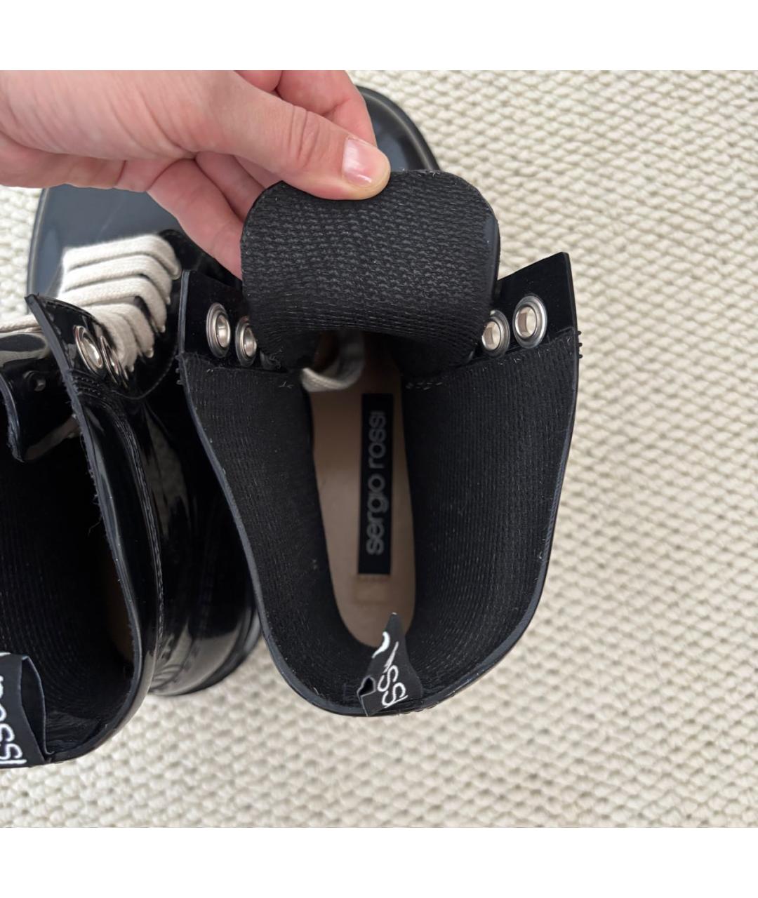 SERGIO ROSSI Черные резиновые сапоги, фото 5