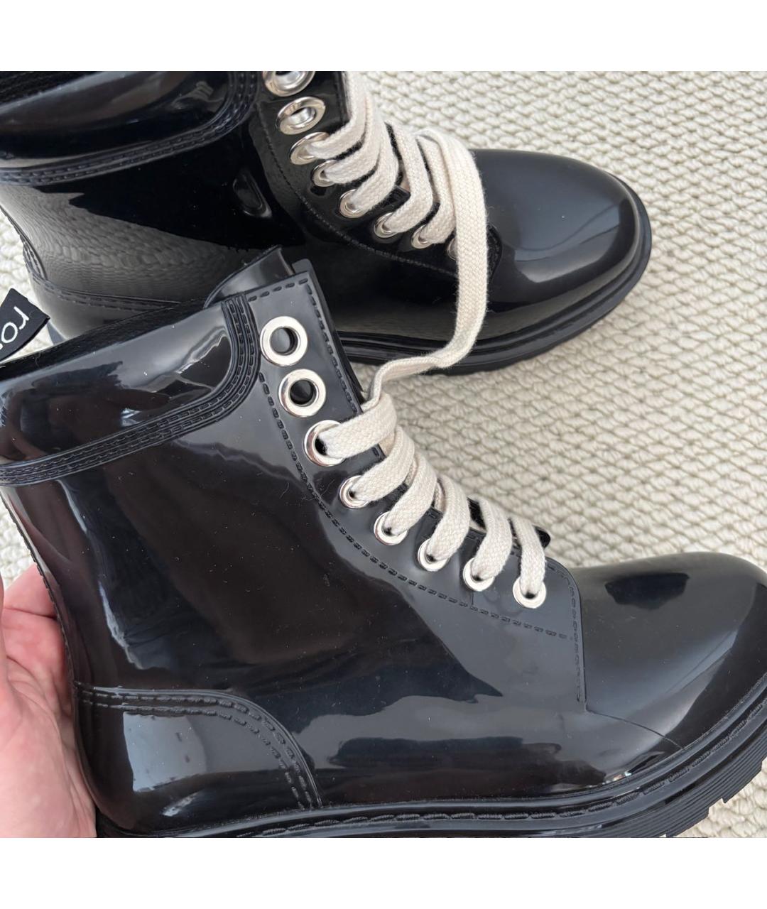 SERGIO ROSSI Черные резиновые сапоги, фото 7