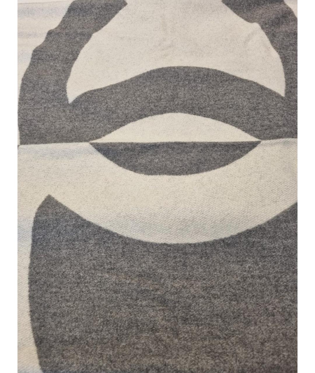 CHANEL Серый кашемировый шарф, фото 6