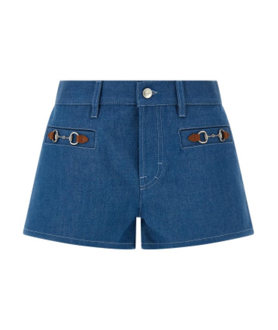 GUCCI Синие хлопковые шорты, фото 1