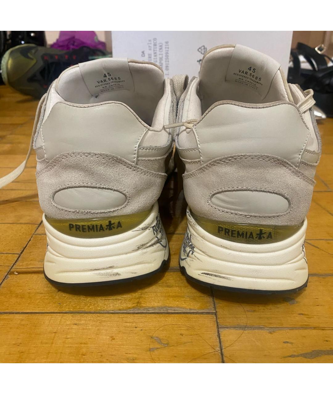 PREMIATA Белые кожаные высокие кроссовки / кеды, фото 4