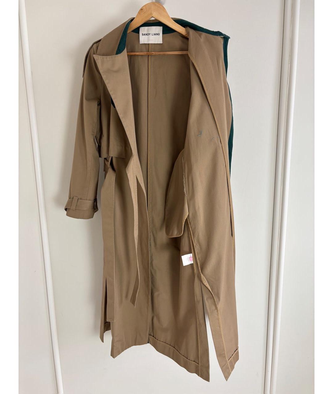 SANDY LIANG Бежевый хлопковый тренч/плащ, фото 7