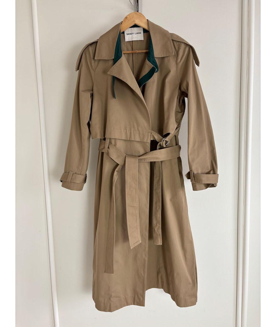 SANDY LIANG Бежевый хлопковый тренч/плащ, фото 9