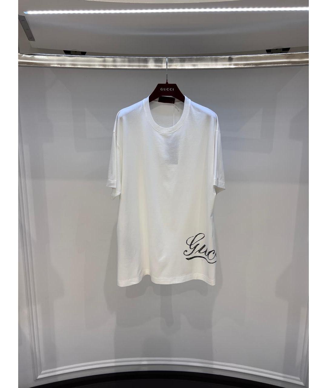 GUCCI Белая хлопковая футболка, фото 2
