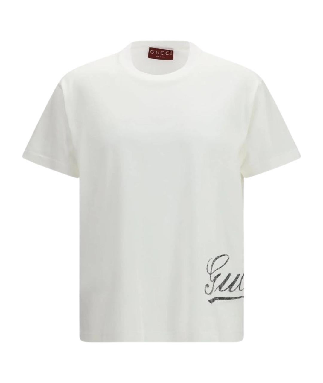 GUCCI Белая хлопковая футболка, фото 1