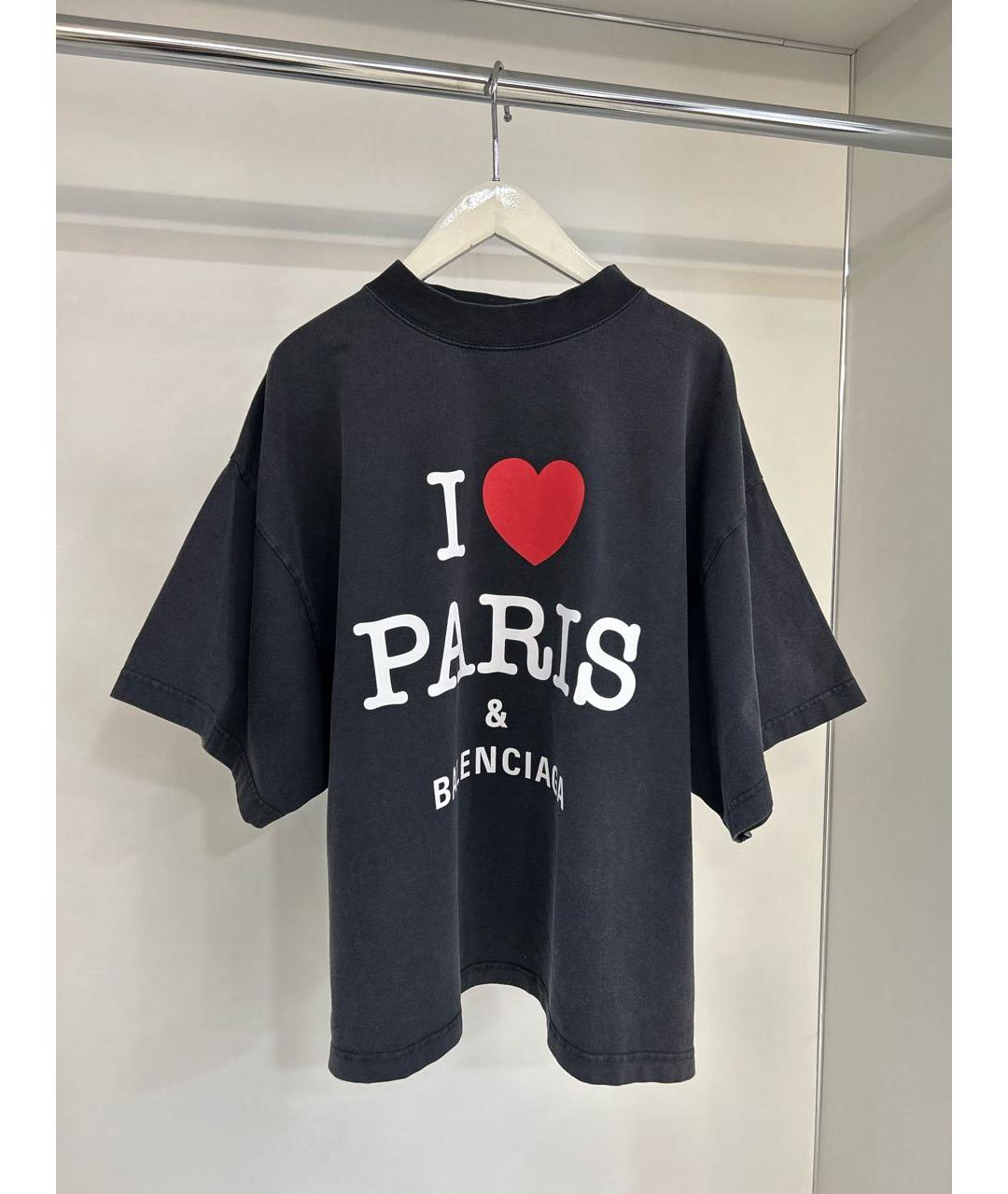 BALENCIAGA Черная хлопковая футболка, фото 9