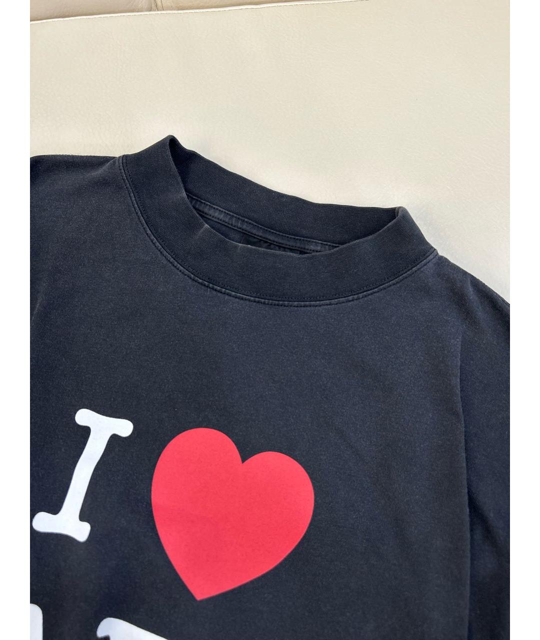 BALENCIAGA Черная хлопковая футболка, фото 7