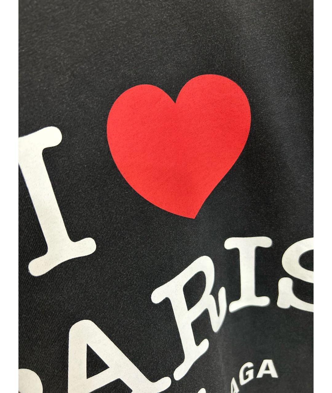BALENCIAGA Черная хлопковая футболка, фото 4