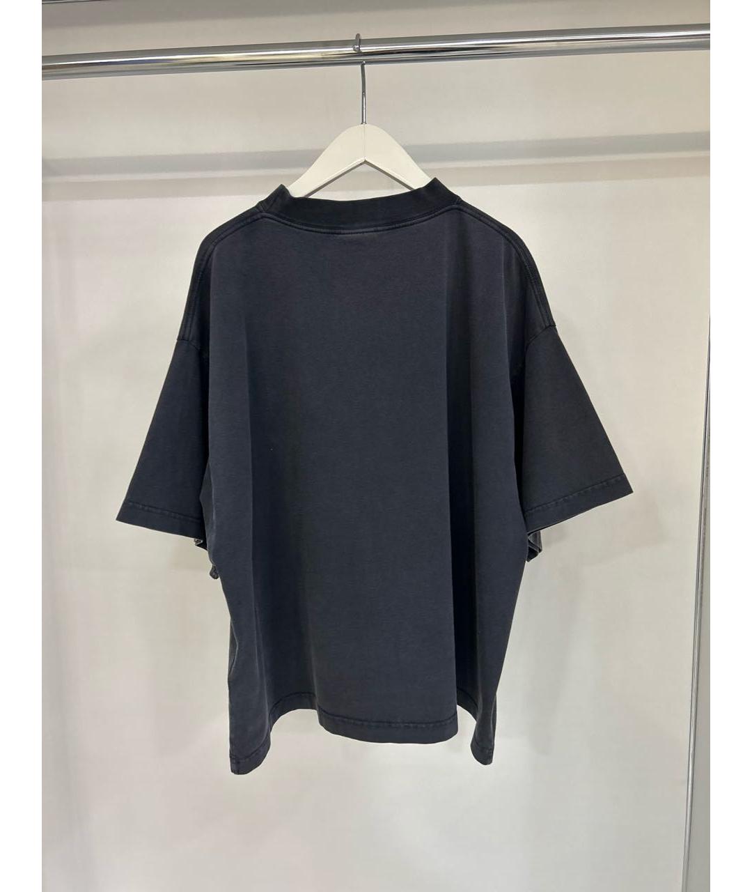 BALENCIAGA Черная хлопковая футболка, фото 2