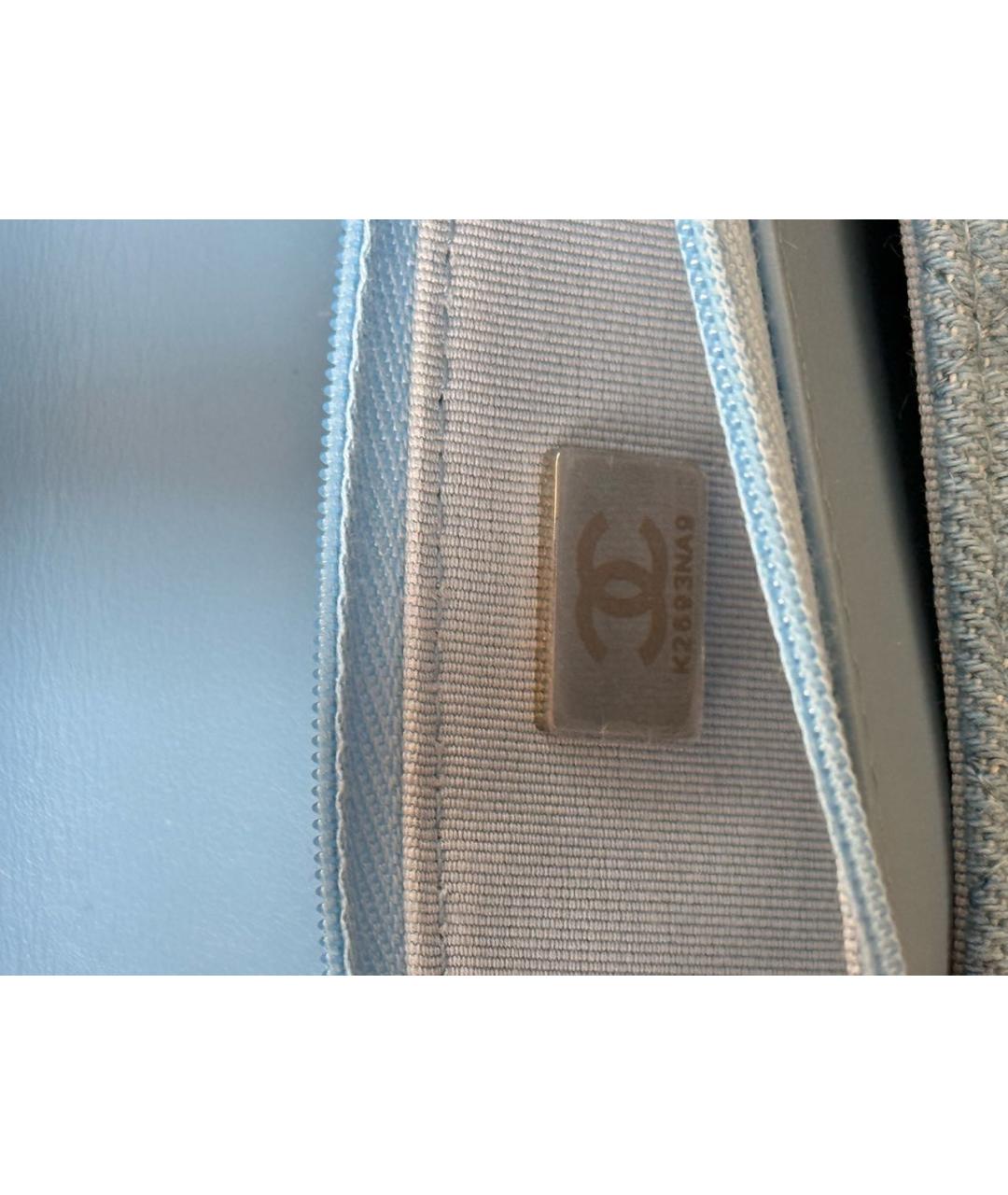 CHANEL Голубая деним сумка через плечо, фото 7