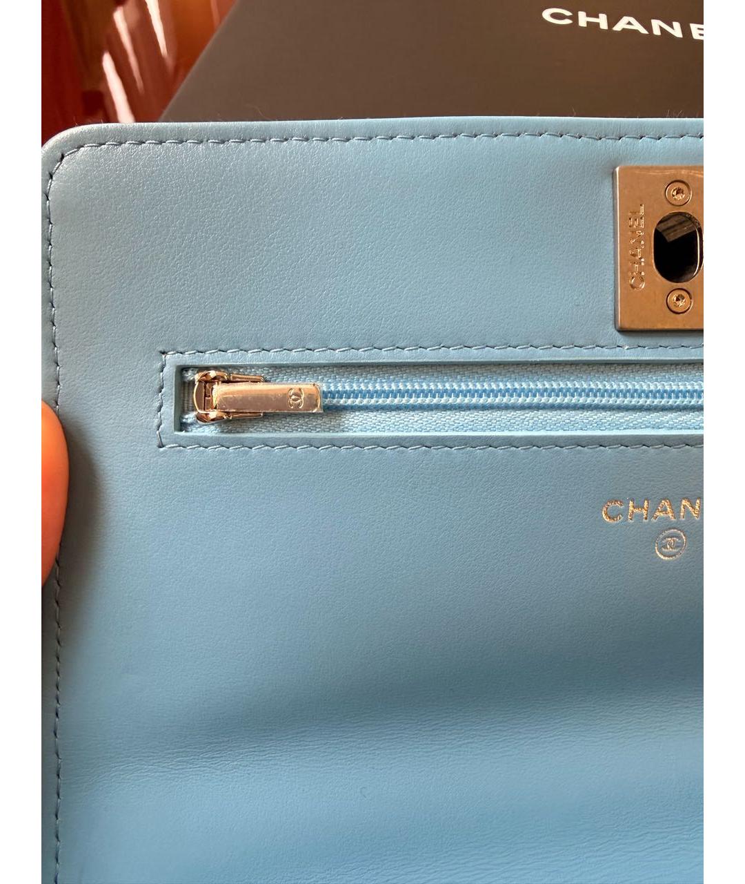 CHANEL Голубая деним сумка через плечо, фото 5