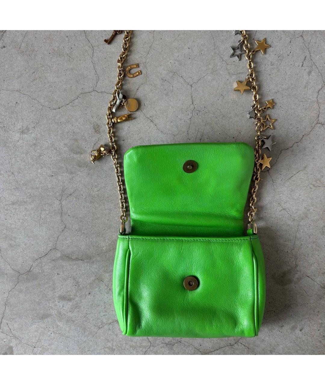 DOLCE&GABBANA Зеленая кожаная сумка через плечо, фото 4