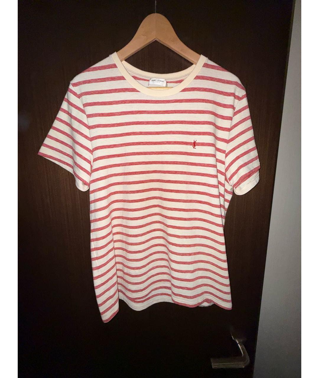 SAINT LAURENT Красная хлопковая футболка, фото 5