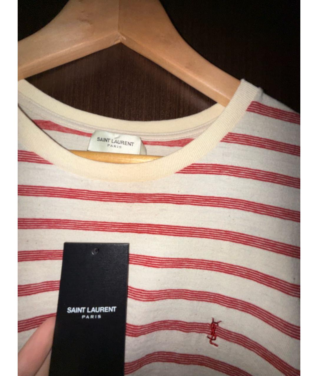 SAINT LAURENT Красная хлопковая футболка, фото 3