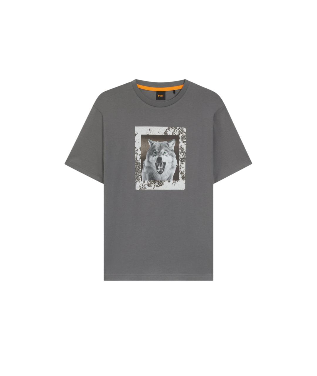 HUGO BOSS Серая хлопковая футболка, фото 1