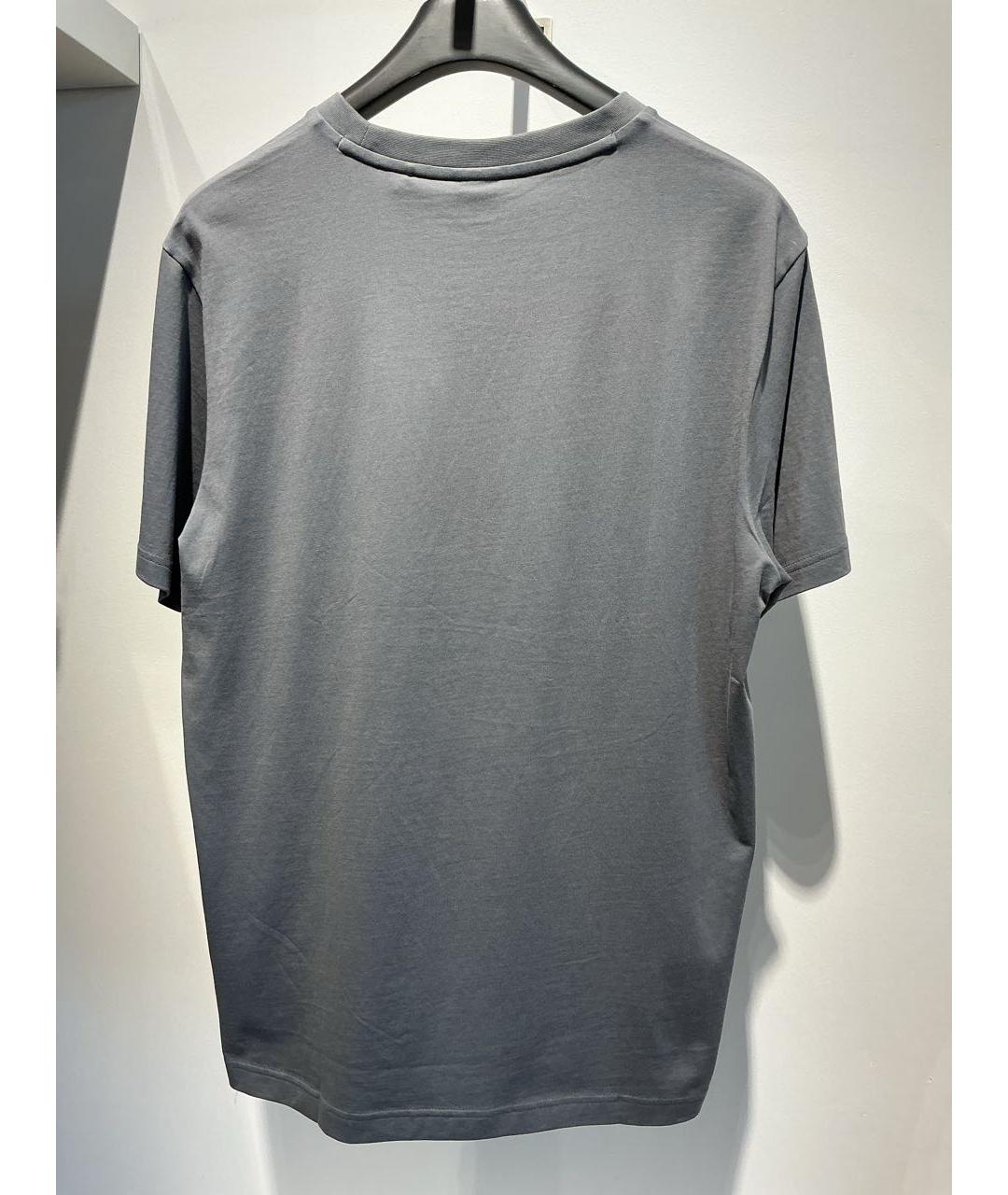 HUGO BOSS Серая хлопковая футболка, фото 4