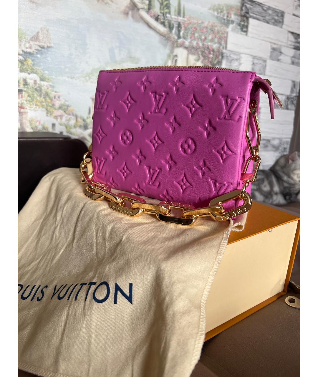 LOUIS VUITTON Фуксия кожаная сумка с короткими ручками, фото 2