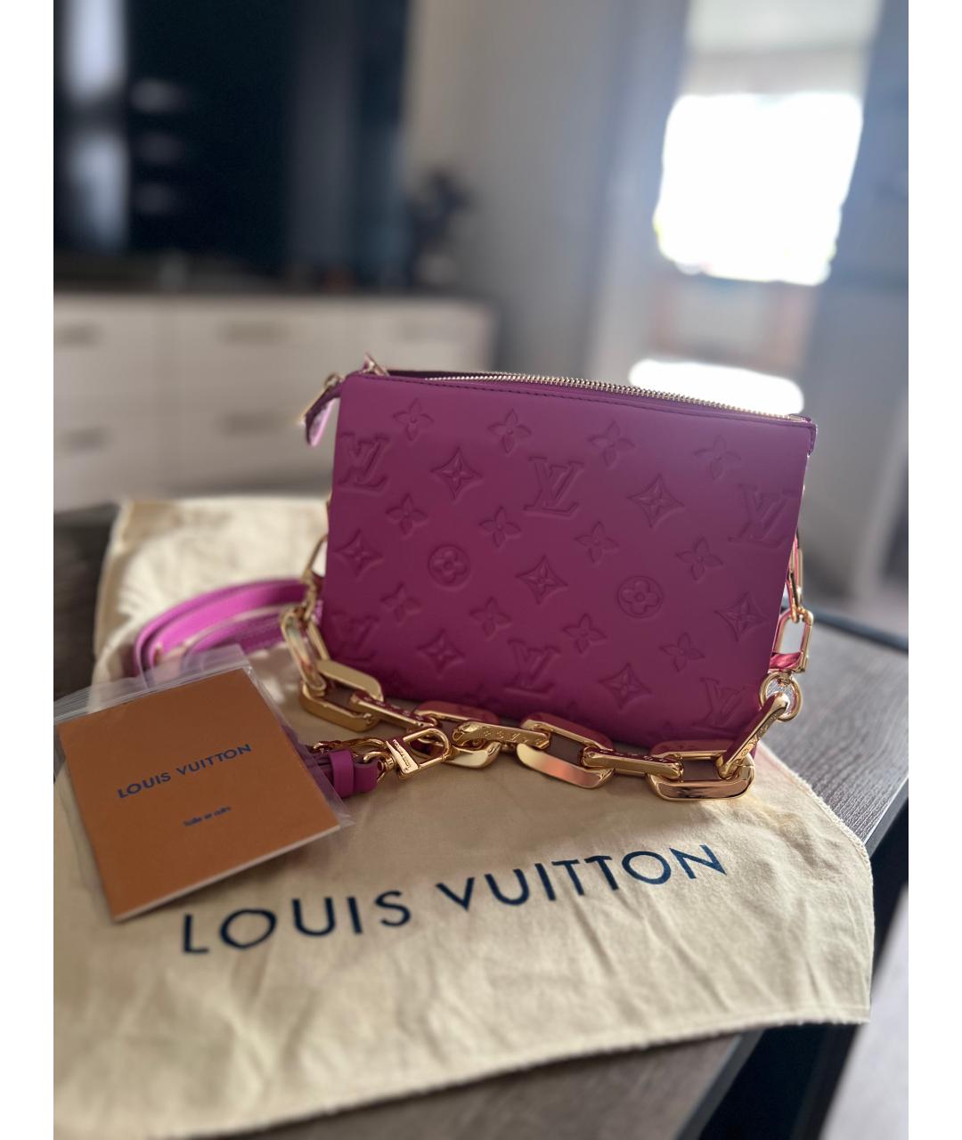 LOUIS VUITTON Фуксия кожаная сумка с короткими ручками, фото 3