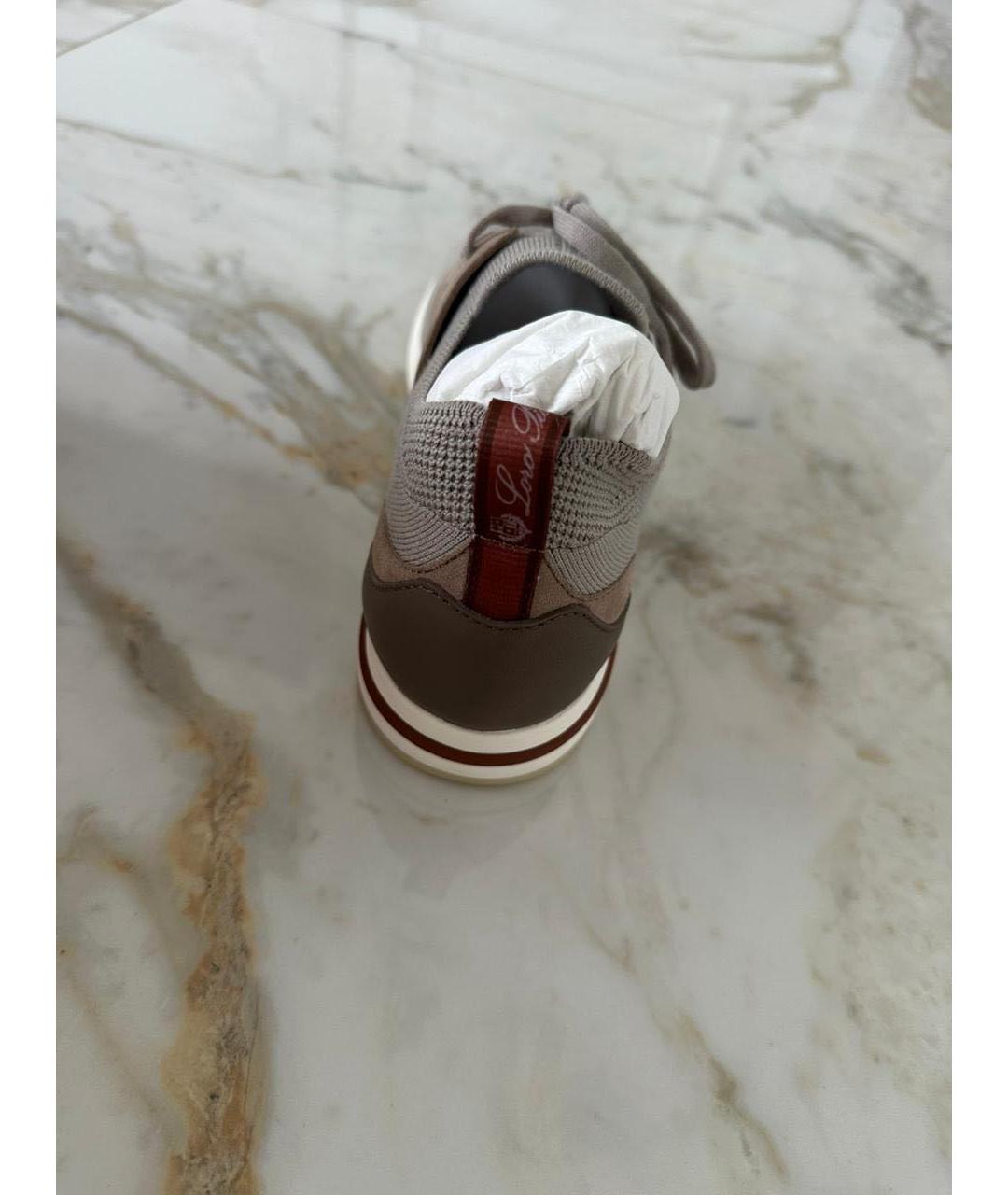 LORO PIANA Бежевые текстильные кроссовки, фото 2