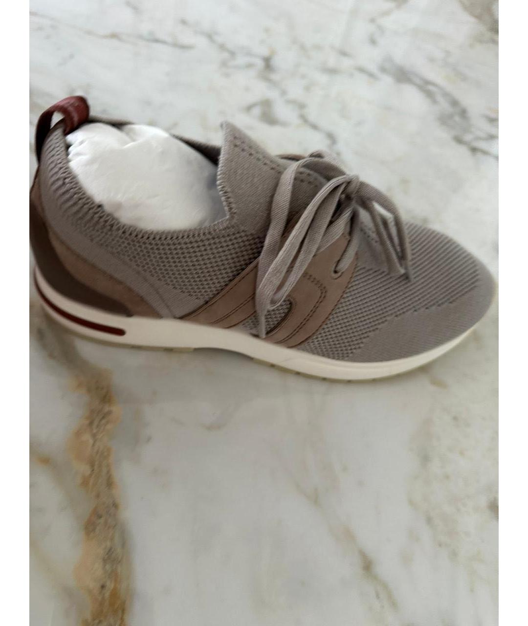 LORO PIANA Бежевые текстильные кроссовки, фото 5