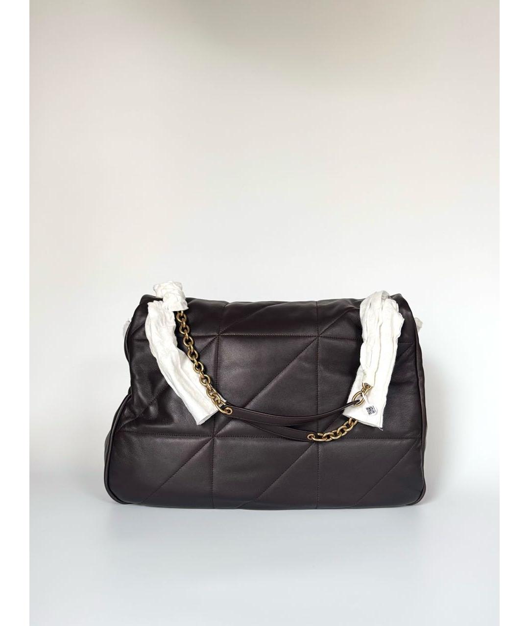 SAINT LAURENT Коричневая кожаная сумка через плечо, фото 3