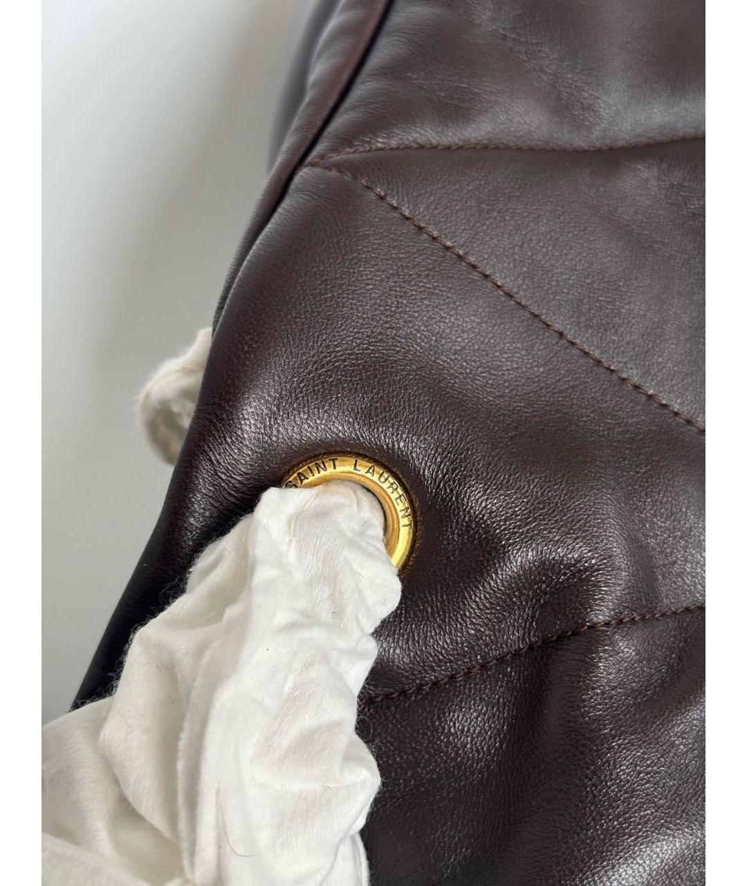 SAINT LAURENT Коричневая кожаная сумка через плечо, фото 7