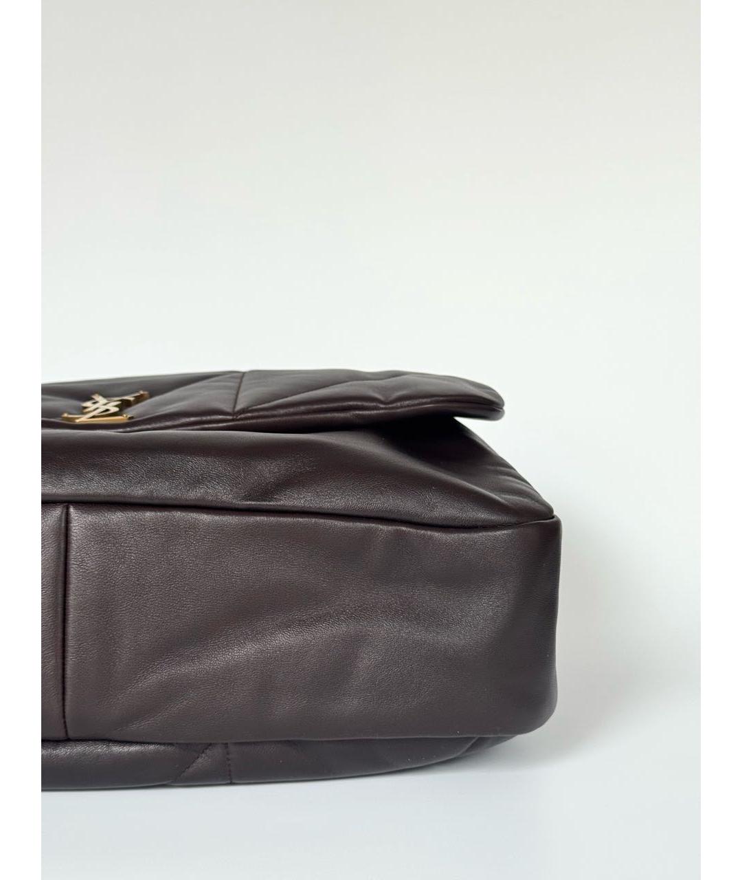SAINT LAURENT Коричневая кожаная сумка через плечо, фото 6