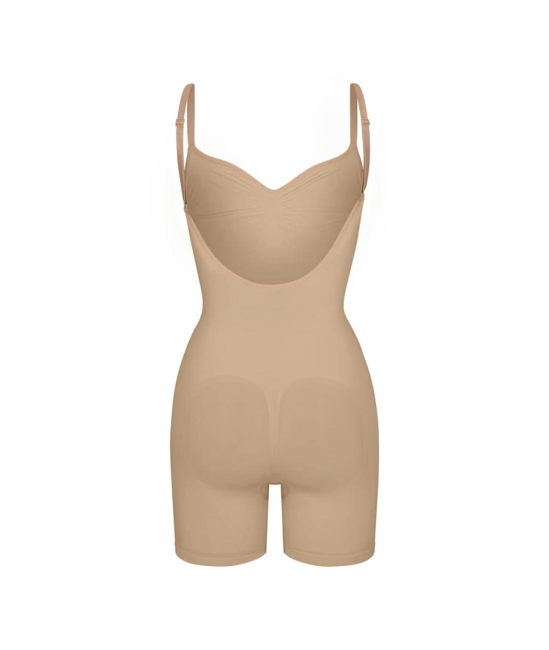 SKIMS Бежевое хлопко-эластановое боди, фото 2
