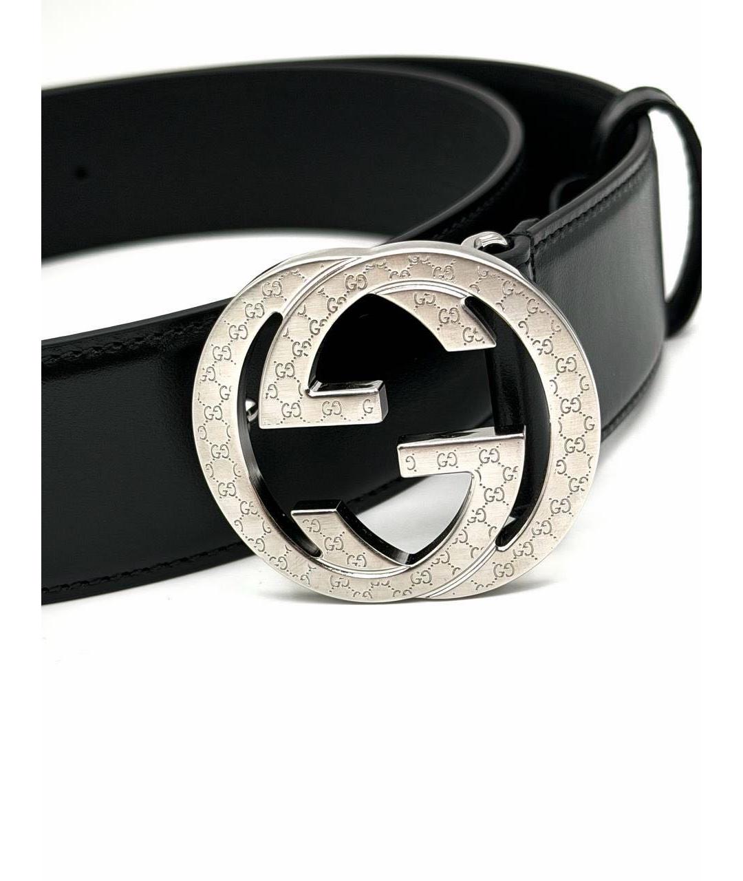 GUCCI Черный кожаный ремень, фото 4