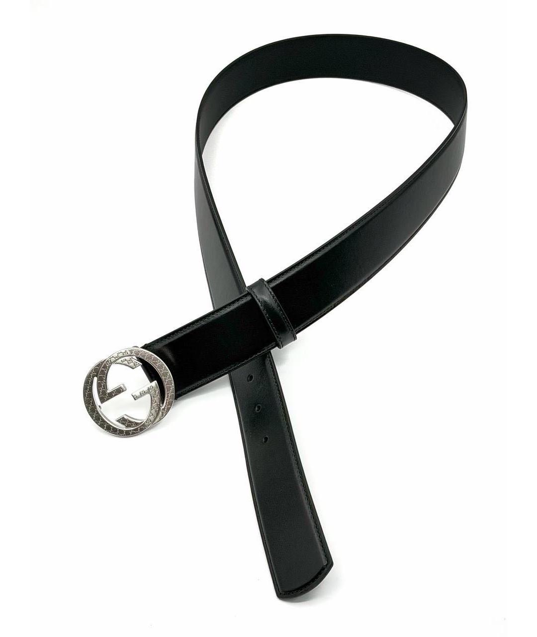 GUCCI Черный кожаный ремень, фото 2