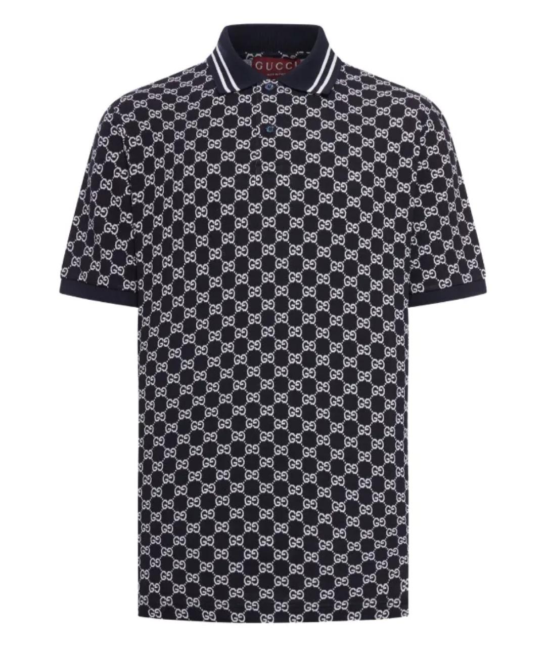 GUCCI Синее поло с коротким рукавом, фото 1