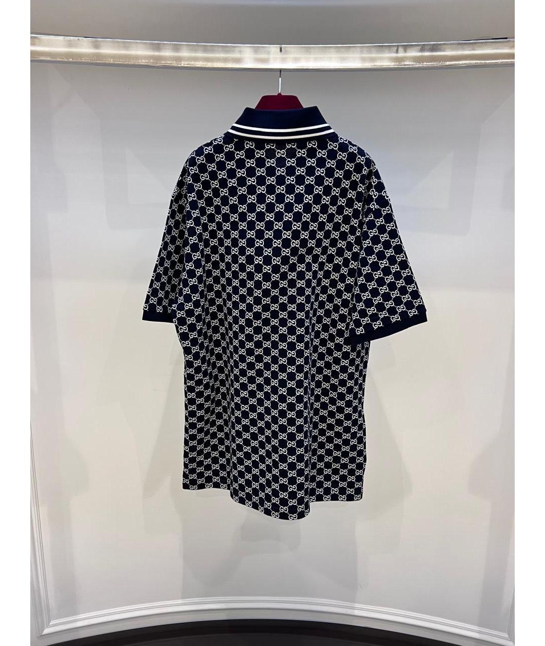 GUCCI Синее поло с коротким рукавом, фото 3