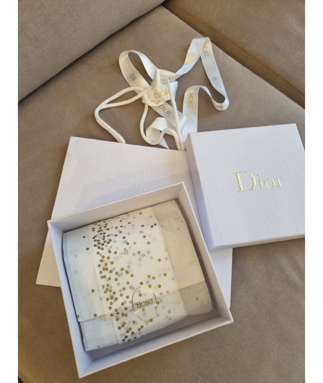 CHRISTIAN DIOR Хаки шелковый платок, фото 6