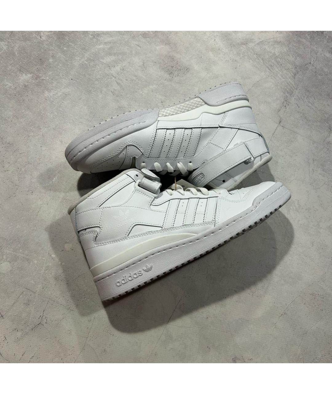 ADIDAS Белые кожаные высокие кроссовки / кеды, фото 4