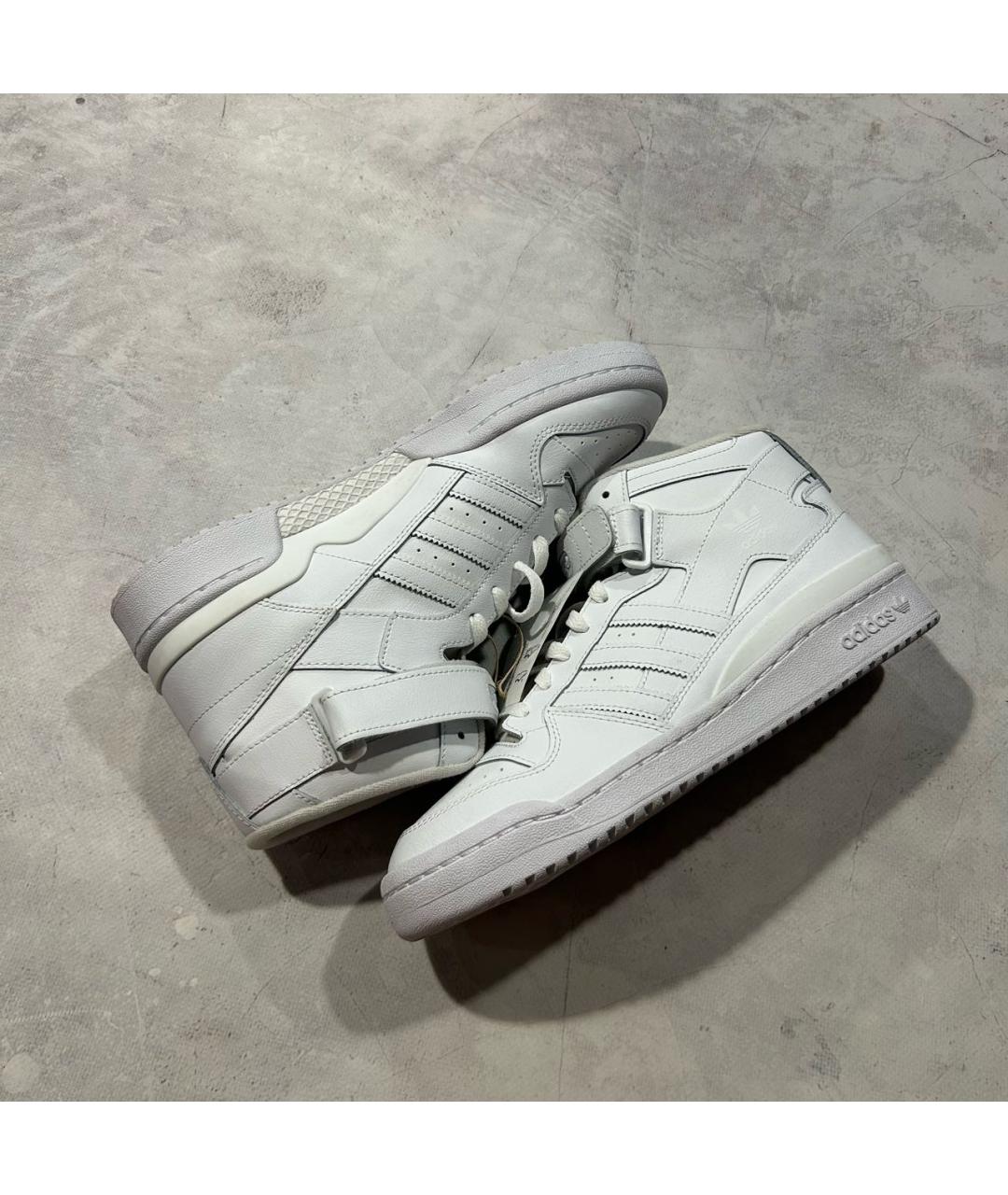 ADIDAS Белые кожаные высокие кроссовки / кеды, фото 3