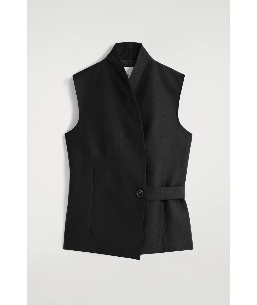 COS Черный льняной жилет, фото 5