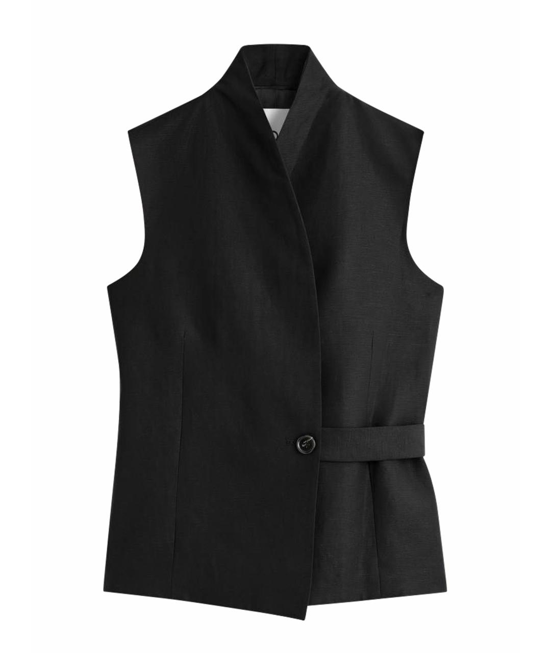 COS Черный льняной жилет, фото 1