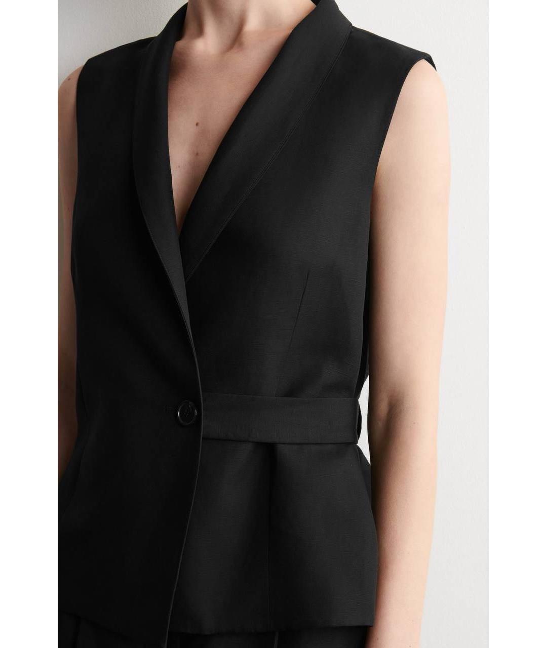 COS Черный льняной жилет, фото 2