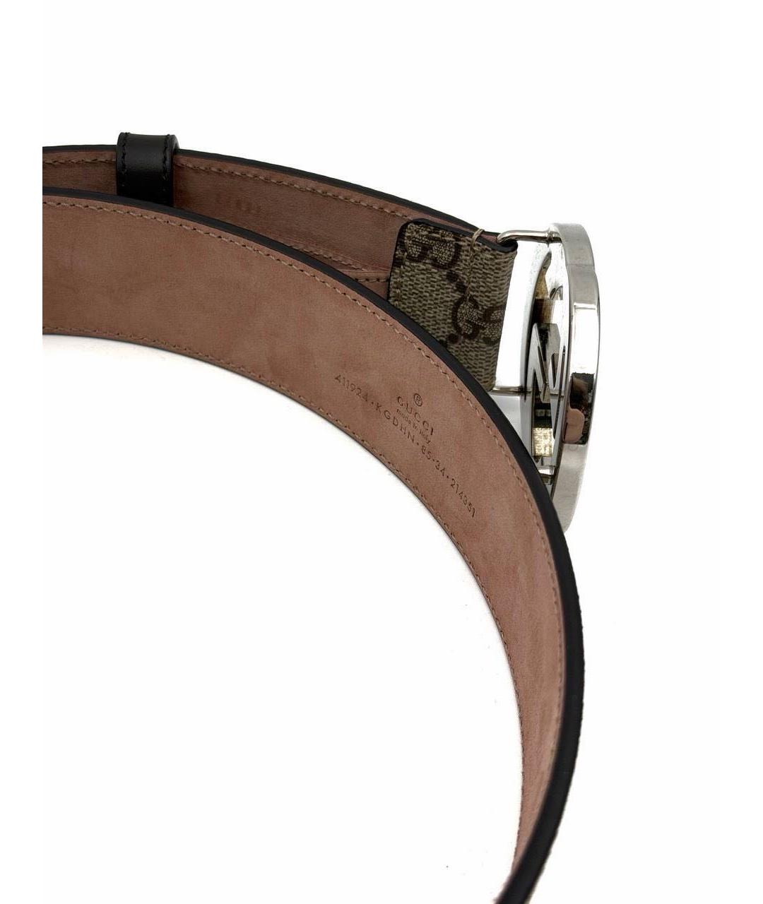 GUCCI Серый кожаный ремень, фото 3