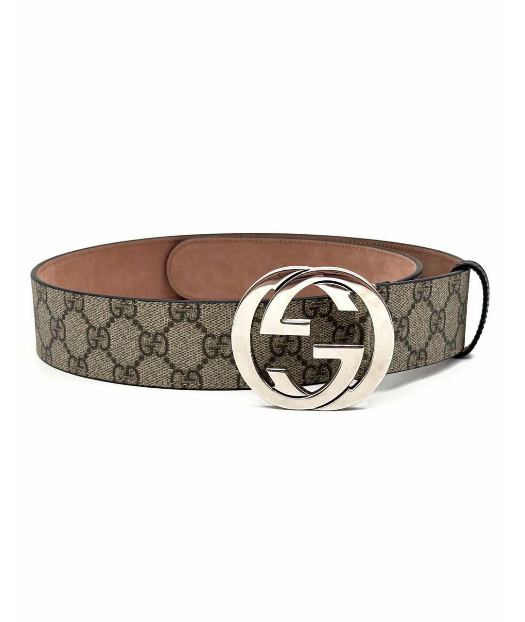 GUCCI Серый кожаный ремень, фото 5